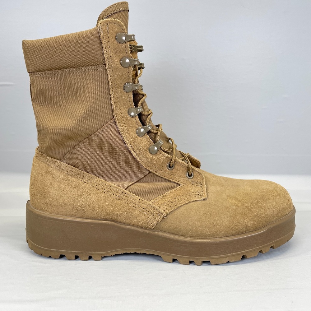 Hot Weather Army Combat Boots Mens Size 13 R Coyote Brown Suede Vibram Sole -USA